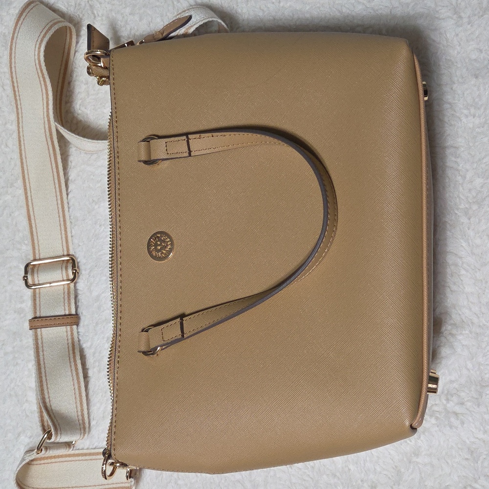 Anne Klein Tan Tote Bag with Structured Design